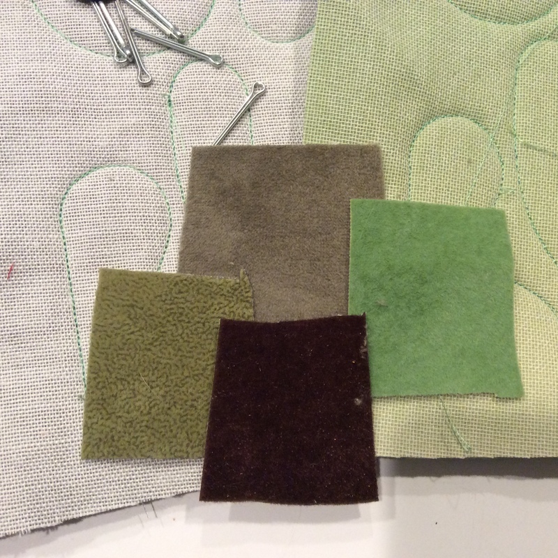 Swatches of upholstery velvet.
