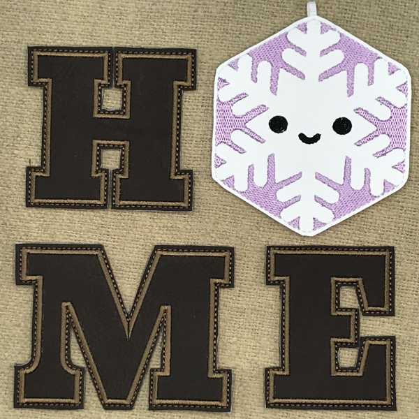 Home, with a snowflake for the O