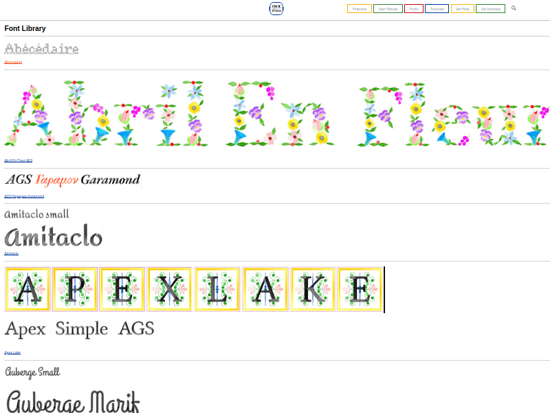 Inkstitch Font Library screenshot