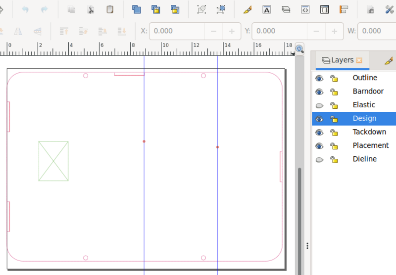 The MCB on the screen, with the Design layer selected