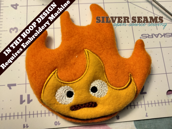 A Calcifer plush based on a fire emoji