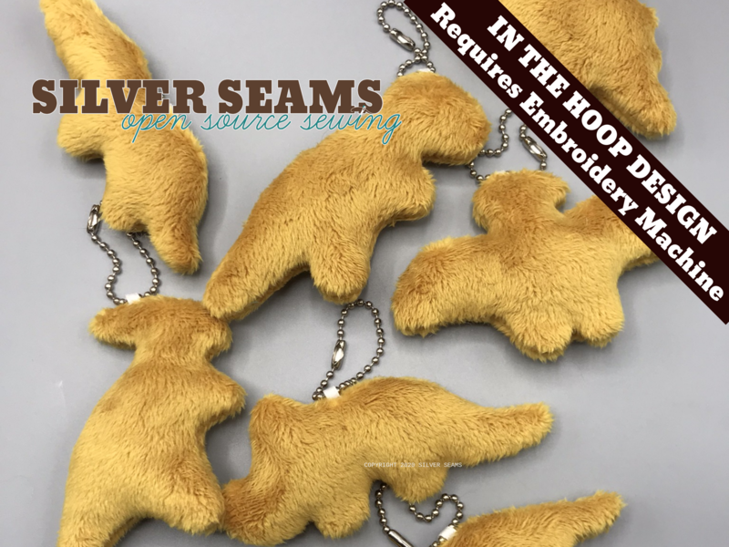 In-the-hoop Dino Nugget Charms 